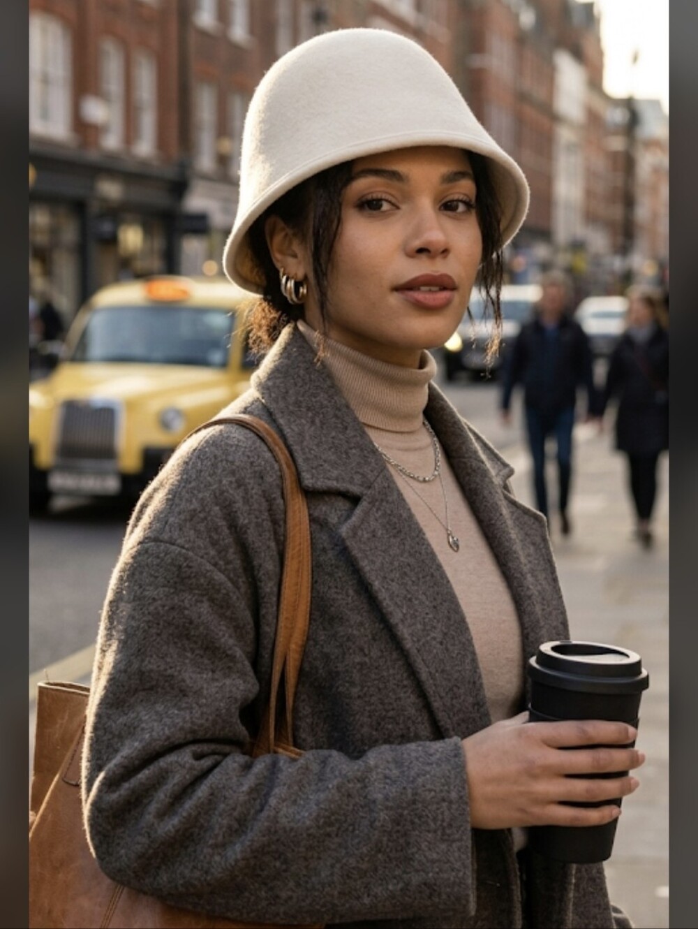 Cream Felt Bell Hat Never Worn